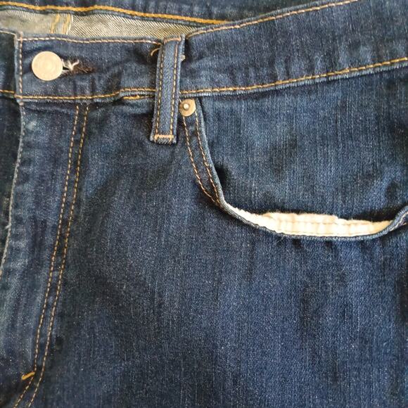 Levis 513 Jeans 36x30 Blue Denim Slim Straight Mid Rise Dark Wash - Picture 10 of 10